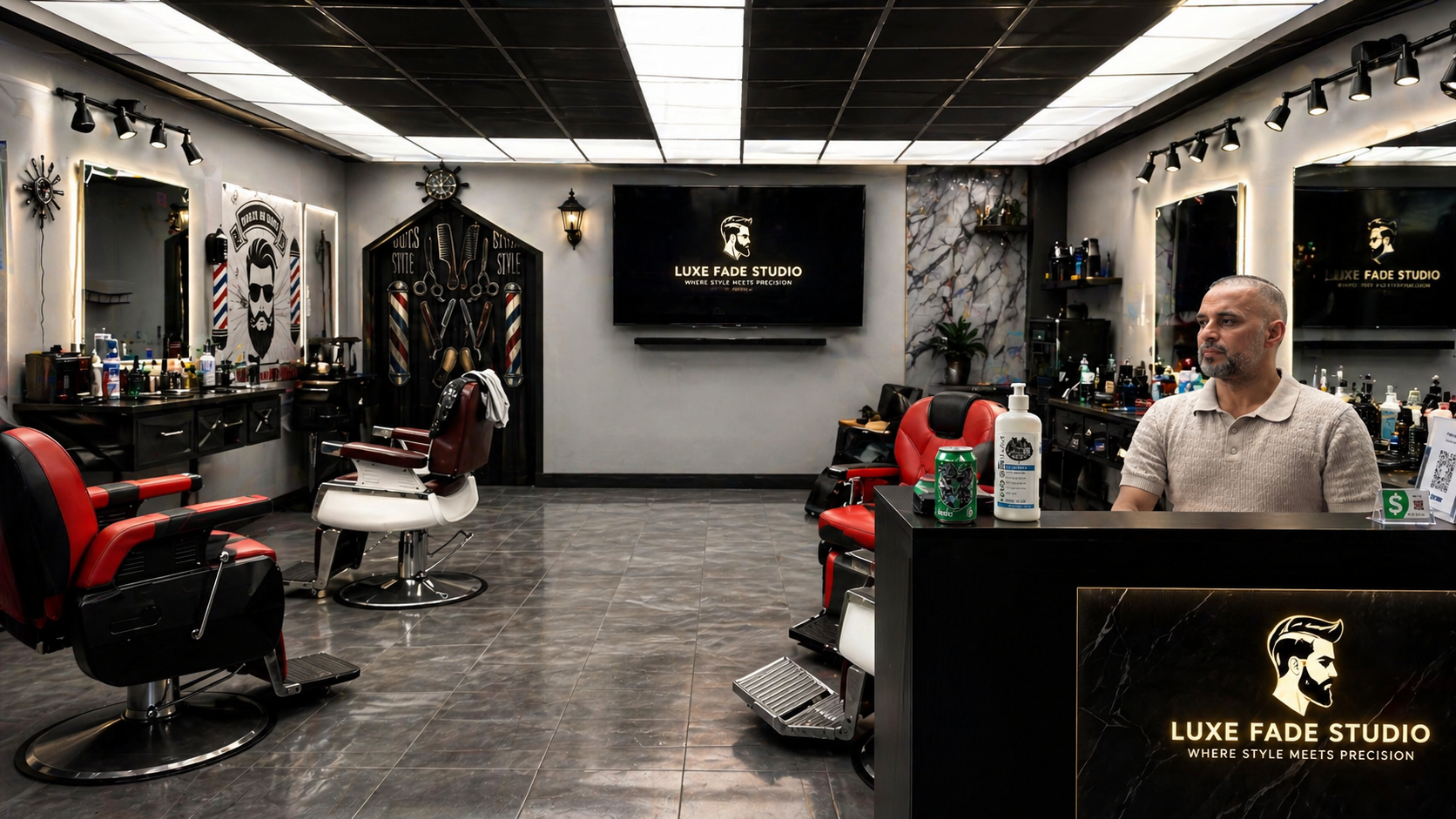 Inside Zine Barber Shop in Temple Terrace near USF and Tampa